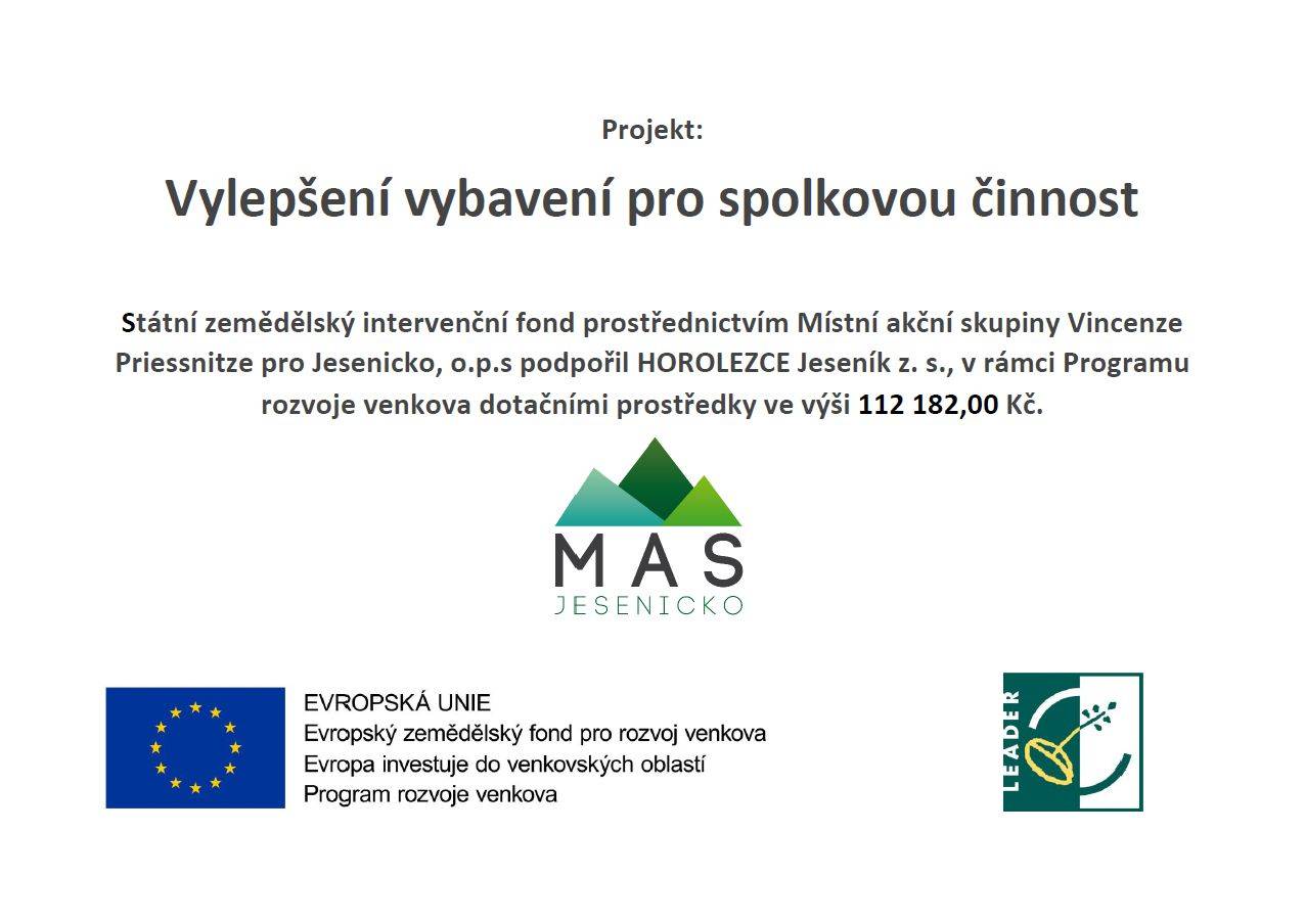 Vylepšení vybavení pro spolkovou činnost